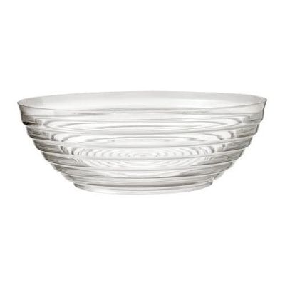 10 Quart Clear Ringed Round Plastic Bowl Disposable Large Serving Bowl for Mixing, Tossing Salads, Serving Snacks, Holding Fruits, Party Foods, Meal Prep, Catering, and Everyday Kitchen Use (4)
