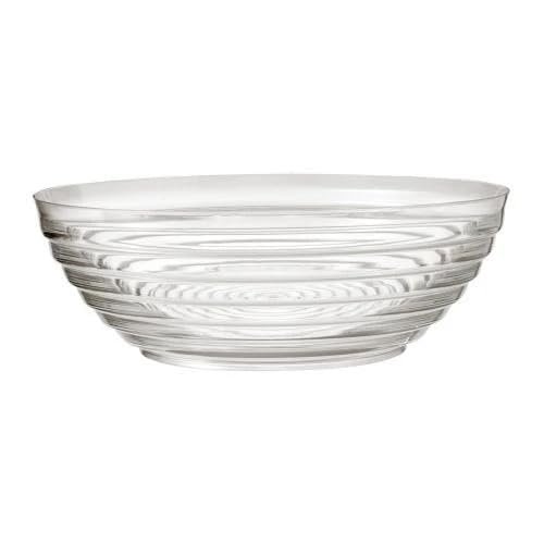 10 Quart Clear Ringed Round Plastic Bowl Disposable Large Serving Bowl for Mixing, Tossing Salads, Serving Snacks, Holding Fruits, Party Foods, Meal Prep, Catering, and Everyday Kitchen Use (4)