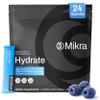 Mikra Hydrate Electrolytes Powder Packets, Sugar Free Hydration Powder Sticks, Naturally Flavored Electrolyte Drink Mix for Needed Hydration Support, Daily Wellness & Workout, Blue Raspberry, 24 Pack view 1