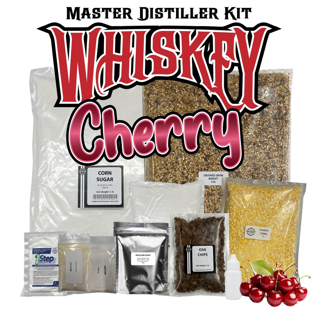 Tapcraft Cherry Whiskey Recipe Mash Kit Make Your Own Cherry-Flavored Whiskey at Home DIY Whiskey Mash Kit with Grains, Oak Chips & Flavoring Great Gift for Whiskey Fans
