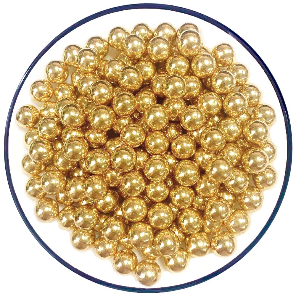 Sentovac 10mm Gold Pearl Sprinkles Large Edible Cake Decorating Sugar Candy Cookie Cake Cupcake Topper Ice Cream Baking Decorations Halloween Christmas Valentines Wedding Supplies