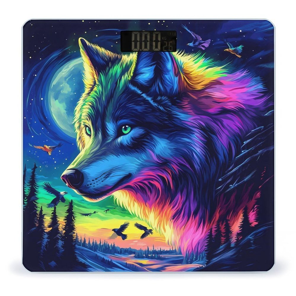 Wolf Scale for Body Weight Personalized Digital LCD Bathroom Weighing Scales