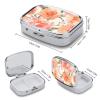 Peach Peony Pill Case Portable Pill Organizer with 2 Compartment Moisture Proof Metal Travel Pill Box Medication, Fish Oil and Supplements view 2