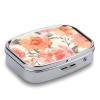 Peach Peony Pill Case Portable Pill Organizer with 2 Compartment Moisture Proof Metal Travel Pill Box Medication, Fish Oil and Supplements view 3