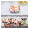 Peach Peony Pill Case Portable Pill Organizer with 2 Compartment Moisture Proof Metal Travel Pill Box Medication, Fish Oil and Supplements view 4