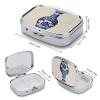 Chinese Blue Porcelain Vase Pill Case Portable Pill Organizer with 2 Compartment Moisture Proof Metal Travel Pill Box Medication, Fish Oil and Supplements view 2