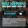 BIG GUM ENERGY & FOCUS 80mg Caffeine + 40mg L-Theanine + 80mg Alpha GPC Nootropic Chewing Gum for Focus, Energy & Execution Icy Mint 75 Pieces (15 Packs) Gym & Work Execution. view 3