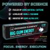BIG GUM ENERGY & FOCUS 80mg Caffeine + 40mg L-Theanine + 80mg Alpha GPC Nootropic Chewing Gum for Focus, Energy & Execution Icy Mint 75 Pieces (15 Packs) Gym & Work Execution. view 4