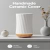 InnoGear 150ml Ceramic Oil Diffuser, Handcrafted Stone Essential Oil Diffuser Aromatherapy Diffusers Ultrasonic Cool Mist Humidifier Vaporizor with 2 Mist Modes for Room Home, White Twist Ceramic view 2