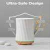 InnoGear 150ml Ceramic Oil Diffuser, Handcrafted Stone Essential Oil Diffuser Aromatherapy Diffusers Ultrasonic Cool Mist Humidifier Vaporizor with 2 Mist Modes for Room Home, White Twist Ceramic view 4