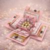 4-Layer Explosion Gift Box, 10''x10''x7'' Pink Creative Gift Boxes for Presents, DIY Surprise Gift Box Explosion for Birthday Birthday Easter Mother's Day and Father's Day Anniversaries (Pink) view 3