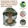 Outdoor Mosquito Head Net for Hat - Extra Large & Fine Mesh (620 Holes Per Inch) - Bug Proof Face Cover for Camping, Hiking, Fishing - Lightweight Reusable Protection Army Green view 2