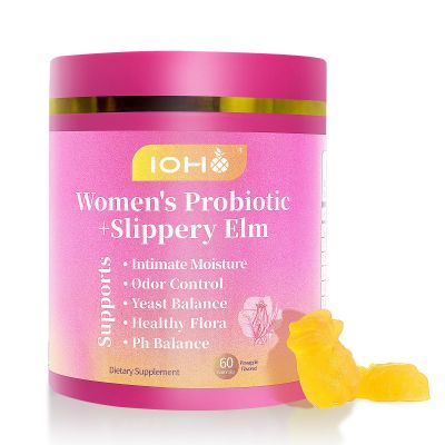 ZREVSB Her Juicy Feminine Probiotics Gummies for Women Tropical Pineapple Flavor | Supports pH Balance, Digestive & Immune Health | with Slippery Elm | 60 Gummies (1 Pack)