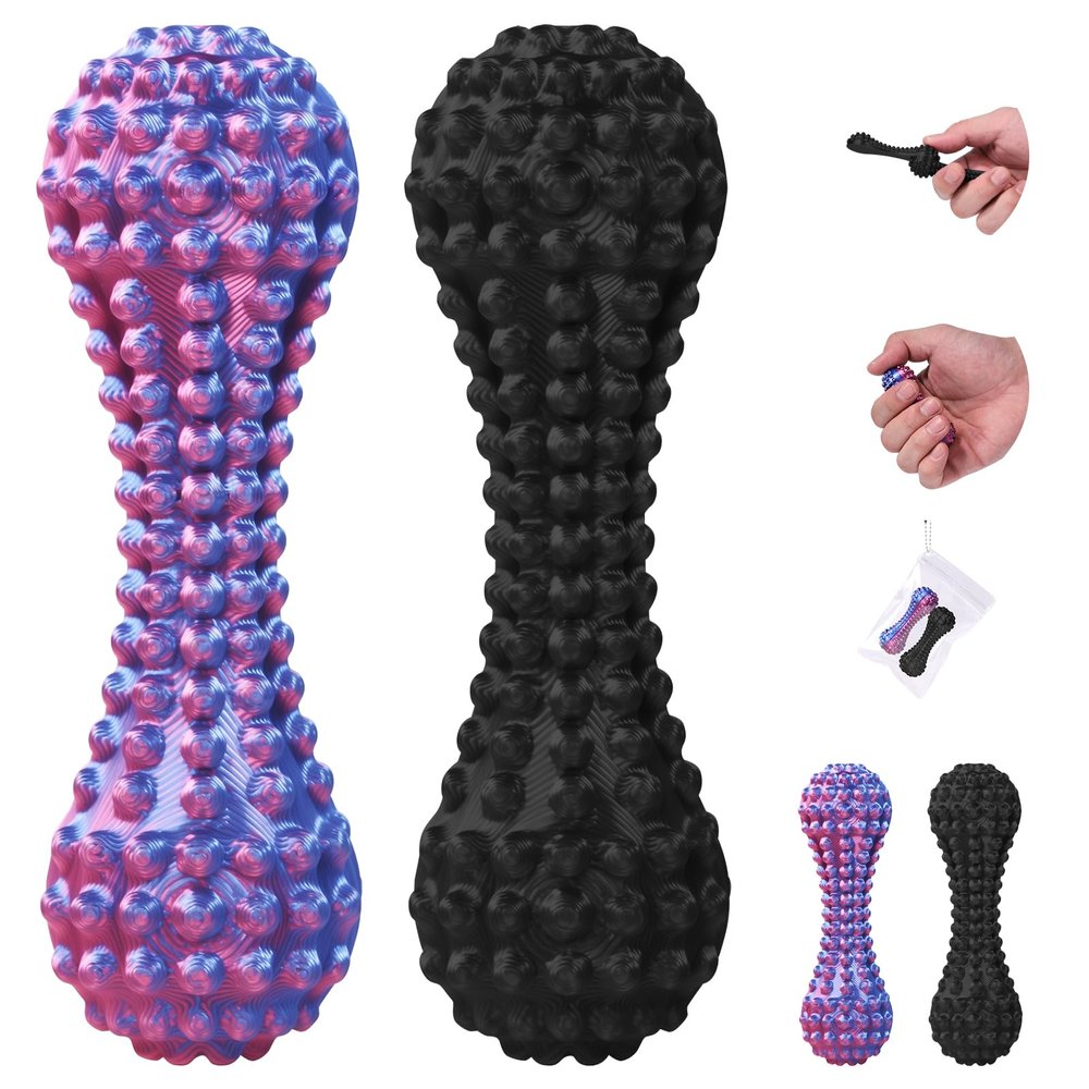 2 in 1 Little Ouchies Pain Fidgets for Adults, Portable Magnetic Fidget Slider Toys for Sensory Stress Relief and Anxiety (Black and Bluepurple, 2 PackSmall)