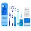 OUMJCING Portable Orthodontic Oral Care Kit - Orthodontic Dental Care Kit for Braces with Travel Case,Includes V/U-Shape Toothbrushes, Floss Threaders & Ortho Wax (Blue) view 1