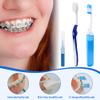 OUMJCING Portable Orthodontic Oral Care Kit - Orthodontic Dental Care Kit for Braces with Travel Case,Includes V/U-Shape Toothbrushes, Floss Threaders & Ortho Wax (Blue) view 2