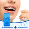 OUMJCING Portable Orthodontic Oral Care Kit - Orthodontic Dental Care Kit for Braces with Travel Case,Includes V/U-Shape Toothbrushes, Floss Threaders & Ortho Wax (Blue) view 3