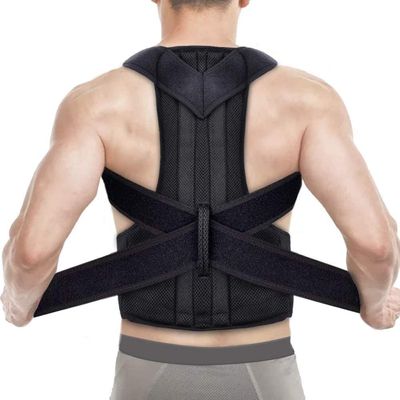 Plus Size Posture Corrector S-5XL Back Brace For Men Women Teenagers Students, Fully Adjustable Full Back Support Belt Shoulder Posture Support For Hunchback Scoliosis(XXXXL-arge) (Black XXXLarge)
