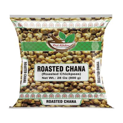 Desi Kitchen Roasted Chana 28oz (800g) | Roasted Chickpeas | Non GMO | Unsalted | Authentic Indian Products | Product of India | Indian Snack