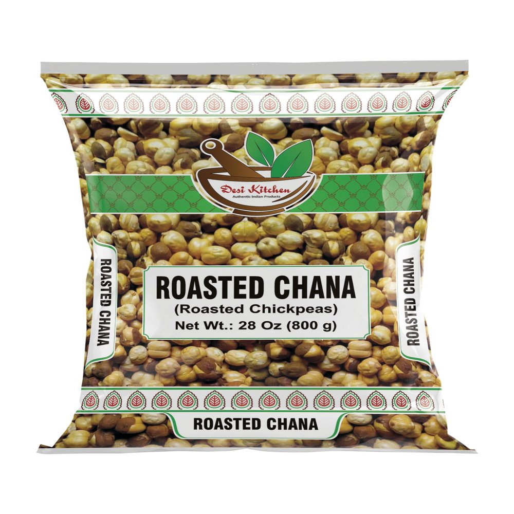 Desi Kitchen Roasted Chana 28oz (800g) | Roasted Chickpeas | Non GMO | Unsalted | Authentic Indian Products | Product of India | Indian Snack