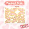 100 Pcs Butterfly Cupcake Toppers, Pink Gold Cake Decorations, Pink Butterfly Cake Decorations for Women Wedding Birthday Party Decoration, Mixed Size view 2