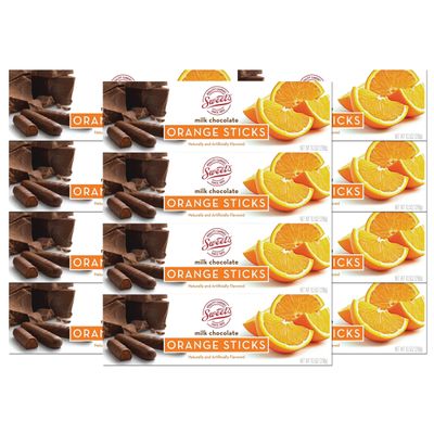 Orange Milk Chocolate Sticks - 12 Pack by Sweet's Candy Company