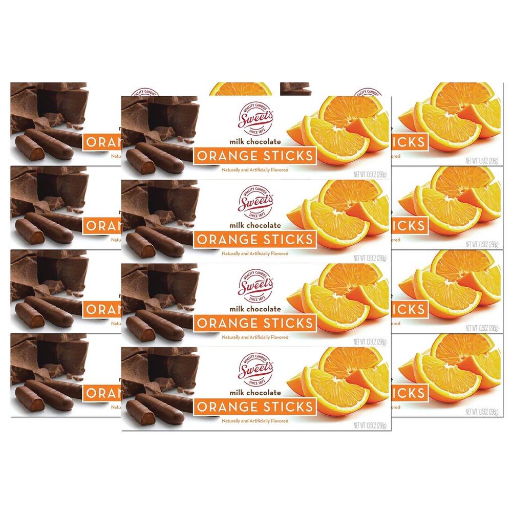 Orange Milk Chocolate Sticks - 12 Pack by Sweet's Candy Company