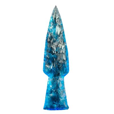 Aqua Obsidian Sword Kni-fe Man Gemstone Kni-VES Hand Knapped Glass Blades Crystal 5.5" to 6" in