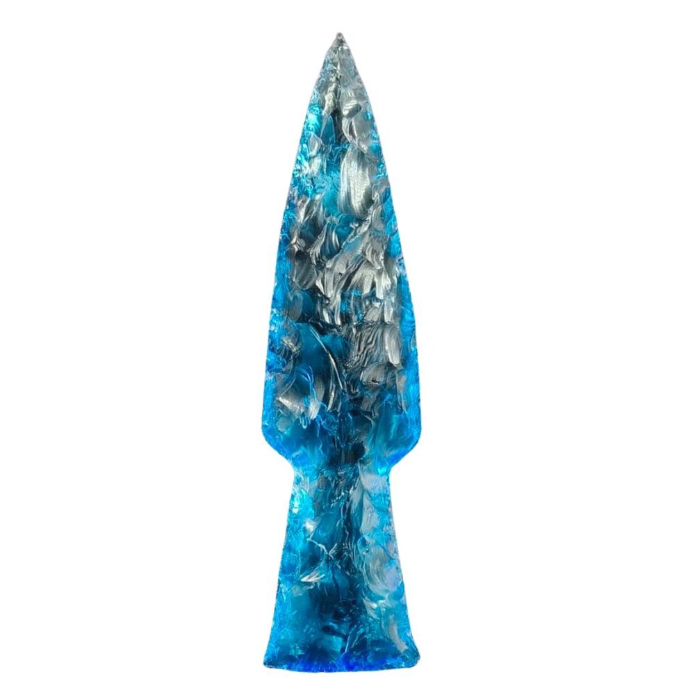 Aqua Obsidian Sword Kni-fe Man Gemstone Kni-VES Hand Knapped Glass Blades Crystal 5.5" to 6" in