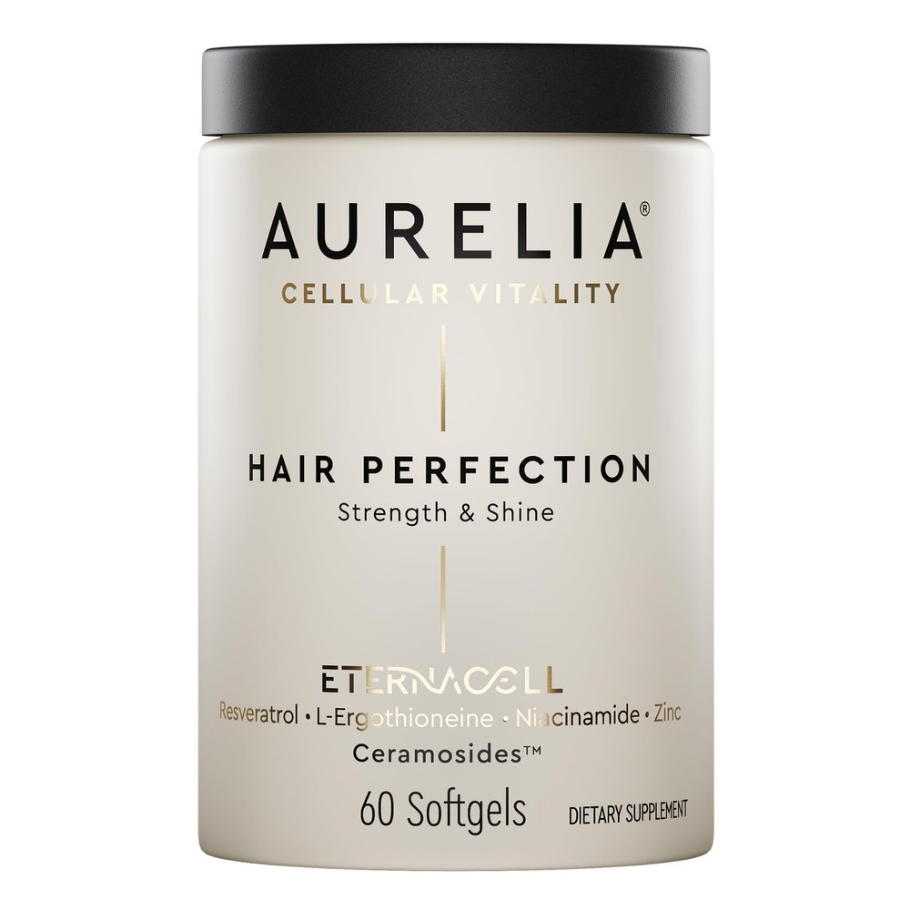 AURELIA Hair Perfection | Advanced Cellular Anti-Aging Supplement | Support Hair Growth | with Zinc, Resveratrol, Niacinamide, Ergothioneine & Ceramosides