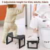 Lesmery Toilet Stool Foldable,7in,8in,9 in Adjustable Height,Poop Stool view 2