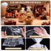 PureGuard 10 PCS Clear Cellophane Bags, Large Plastic Cellophane Gift Bags 24x30 Inch Cellophane Wrap for Gift Baskets with Twist Ties for Wedding Birthday Christmas Party Favor view 3