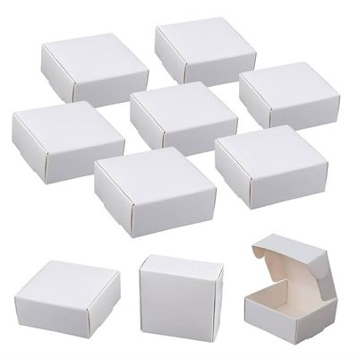 100pcs Small Brown Aircraft Boxes Mini Paper Jewellery Gift Boxes Square Soap Box Shipping Box Corrugated Paper Boxes, Kraft Gift Boxes Bulk 2.17'' 2.17'' 0.98''