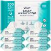 Vive Incontinence Wipes for Adults & Elderly (6 Pack - 300 Count - 8"x12") view 1