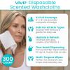Vive Incontinence Wipes for Adults & Elderly (6 Pack - 300 Count - 8"x12") view 2