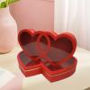 2X Valentine's Day Gift Box Heart Shaped Flower Box Women Candy Packaging Valentines Day Gifts for Anniversary Female Friends, Red view 4