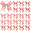 50 Pieces Gift Wrap Bows Premium Satin Ribbon Bows 3.3 Inch Craft Bows for Gift Wrapping DIY Treat Bags Holiday Gifts Bag Party Decorations, Wedding Decor Christmas Birthday Presents (Rose Pink) view 1