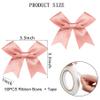 50 Pieces Gift Wrap Bows Premium Satin Ribbon Bows 3.3 Inch Craft Bows for Gift Wrapping DIY Treat Bags Holiday Gifts Bag Party Decorations, Wedding Decor Christmas Birthday Presents (Rose Pink) view 2