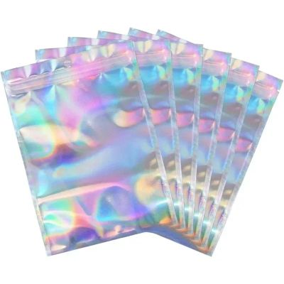 Alianm 100Pcs Mylar Bags, Smell Proof Bags with Clear Window Sealable Bag for Packaging