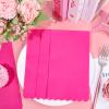 JarThenaAMCS 100Pcs Hot Pink Guest Napkins Baby Shower Paper Napkin Scalloped Disposable Dinner Hand Towels for Home Kitchen Bathroom Wedding Bachelorette Party Birthday Supplies view 4