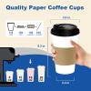 16 oz Coffee Cups + 16 Extra Cups Bulk Disposable To-Go Paper Cups with Lids and Sleeves for Hot Beverage, Chocolate, Cocoa, Office Supplies, Coffee Bar Accessories (100 Pack + 16 Extra Cups, White) view 3