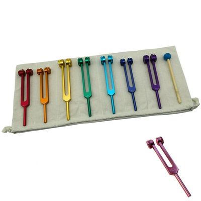 Heeucnon Eight Colored Chakra Tuning Forks Set Aluminum Alloy Tuning Fork for Healing, Sound Healing, Maintaining Perfect Harmony of Body, Mind and Spirit
