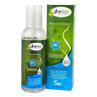 BOE Gineclean Feminine Wash 4.4 oz Natural Intimate Cleanser with Mint, Chamomile & Aloe Vera pH Balanced, Refreshing & Moisturizing Paraben-Free, Dye-Free, Salt-Free Daily Hygiene for Women