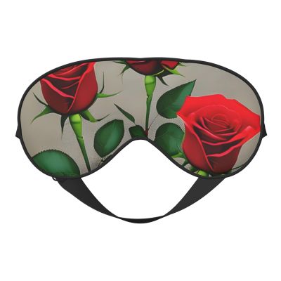 Red Rose Flowers 1 Print Sleep Eye Smask with Strap Eye Shade for Travel Nap Meditation