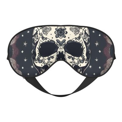 Skull Yoga and Flower Print Sleep Eye Smask with Strap Eye Shade for Travel Nap Meditation