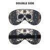 Skull Yoga and Flower Print Sleep Eye Smask with Strap Eye Shade for Travel Nap Meditation view 2
