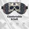 Skull Yoga and Flower Print Sleep Eye Smask with Strap Eye Shade for Travel Nap Meditation view 3