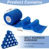 16 Pack Self Adhesive Bandage Wraps,2" X 5 Yards Non-Woven Elastic Cohesive Bandage Wrap, Color Athletic Tape for Wrist, Vet Wrap, Ankle Tape (Blue) view 2