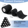 16 Pack Self Adhesive Bandage Wraps,2" X 5 Yards Non-Woven Elastic Cohesive Bandage Wrap, Color Athletic Tape for Wrist, Vet Wrap, Ankle Tape (Black) view 2