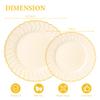 Lullaby 60PCS Light Yellow Scalloped Plastic Plates, Disposable Elegant Plates Include 30pcs Dinner Plate 10.25", 30pcs Plastic Dessert Plate 7.5", Perfect for Wedding and Party view 2